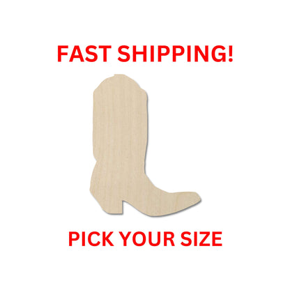 Wooden Cowboy Boot Shape | Boot Blank Cutout | Craft Supplies | Bulk Wholesale | Western Boot | Laser Cut