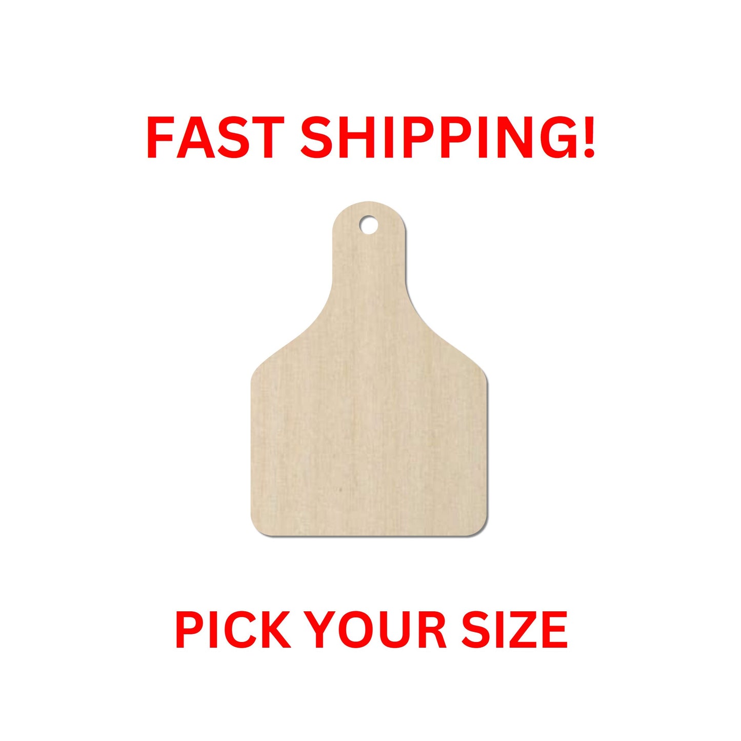 Wooden Cow Tag Shape | DIY Craft Cow Ear Tag | Craft Supplies | Bulk Wholesale