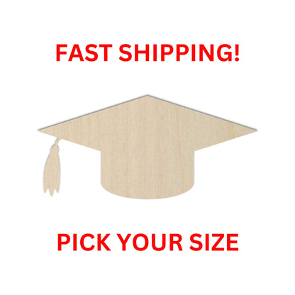 Wooden Graduation Cap Shape | Cap Blank Cutout | Craft Supplies | Bulk Wholesale | Graduation Senior | Laser Cut