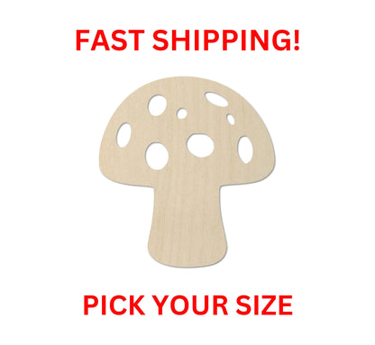 Wooden Mushroom Shape 04 |  Laser Cut | Wood Cutout Shapes Fruit Vegetable Garden Spring Plant