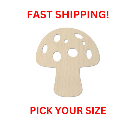 Wooden Mushroom Shape 04 |  Laser Cut | Wood Cutout Shapes Fruit Vegetable Garden Spring Plant