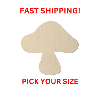 Wooden Mushroom Shape 03 |  Laser Cut | Wood Cutout Shapes Fruit Vegetable Garden Spring Plant