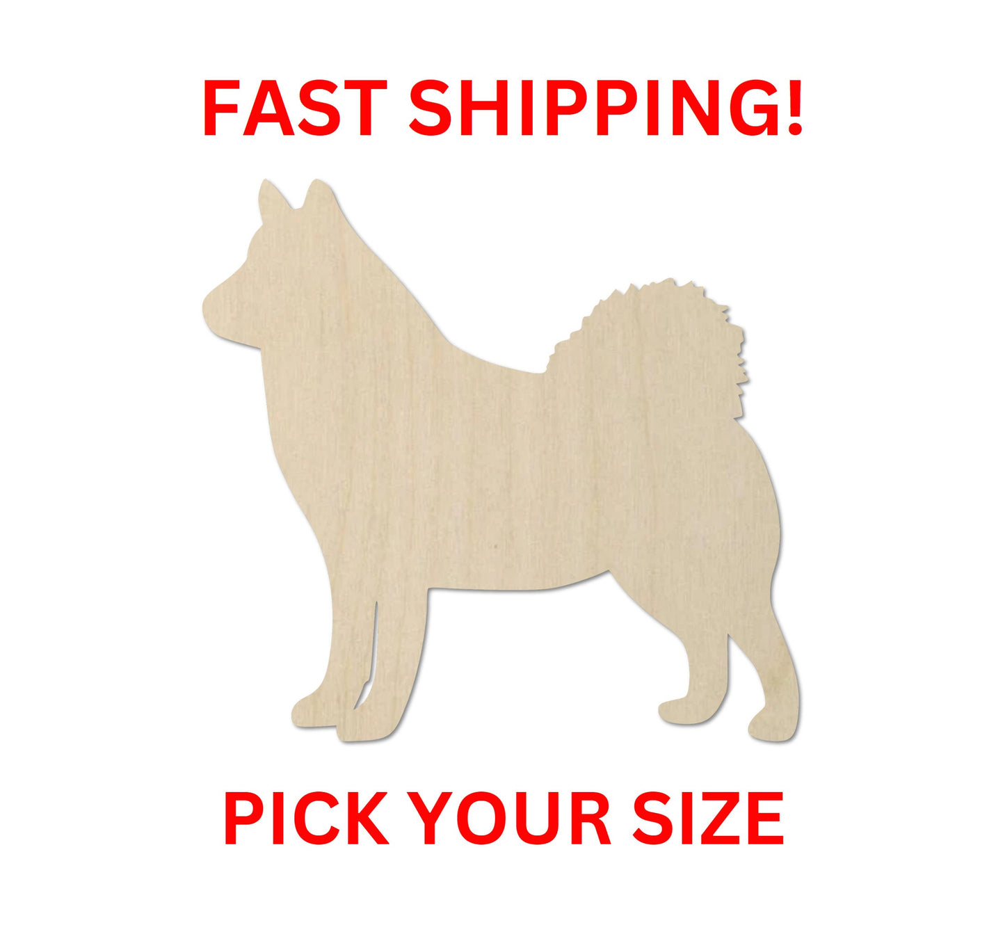 Wooden Husky Dog Shape 01 | Husky Dog Cutout | Craft Supplies | Bulk Dog Cut out