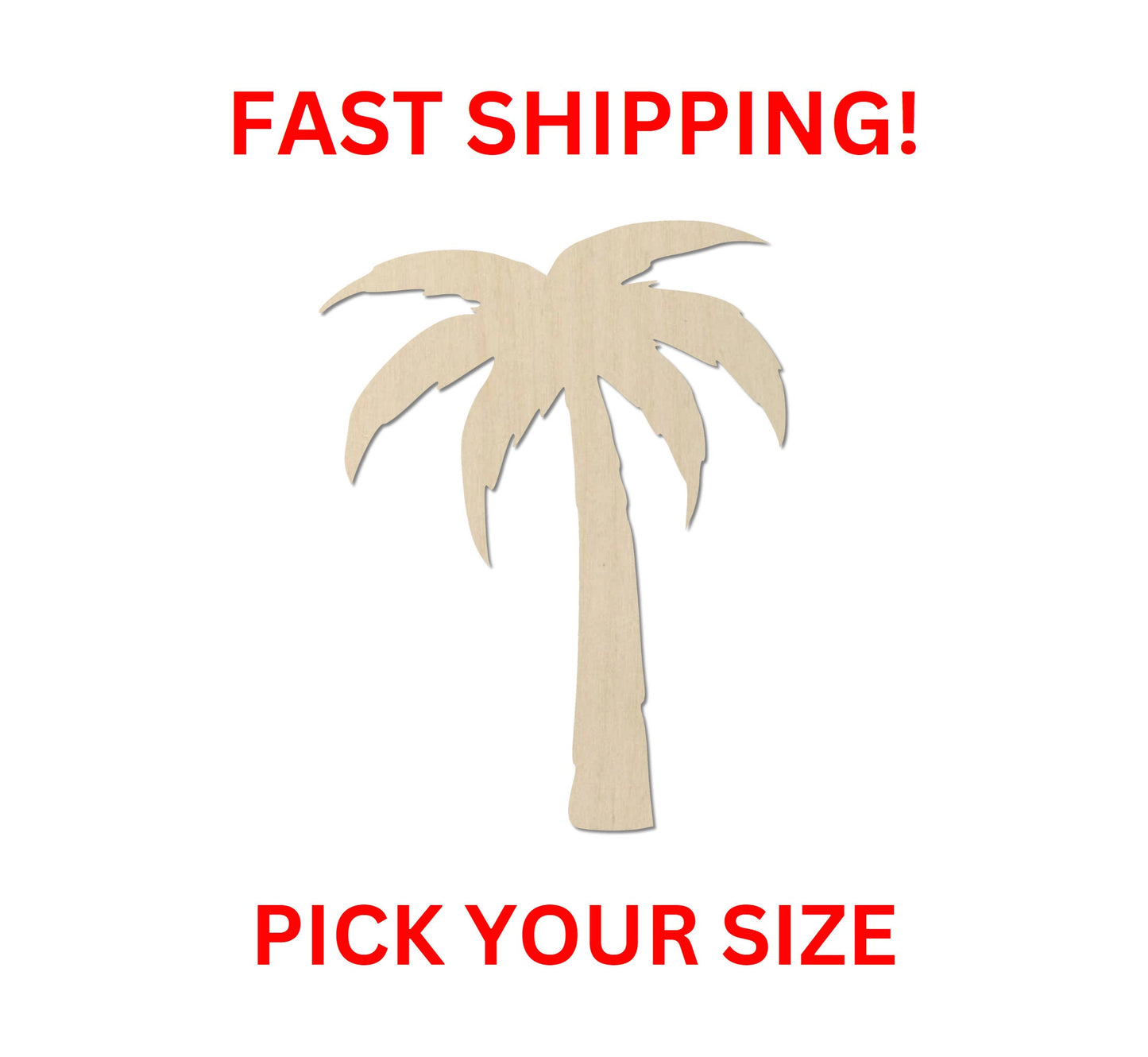 Wooden Palm Tree Shape 01 | Laser Cut Crafting Supplies | Beach Caribbean Tropic Vacation Coconut Arecaceae Plant Garden