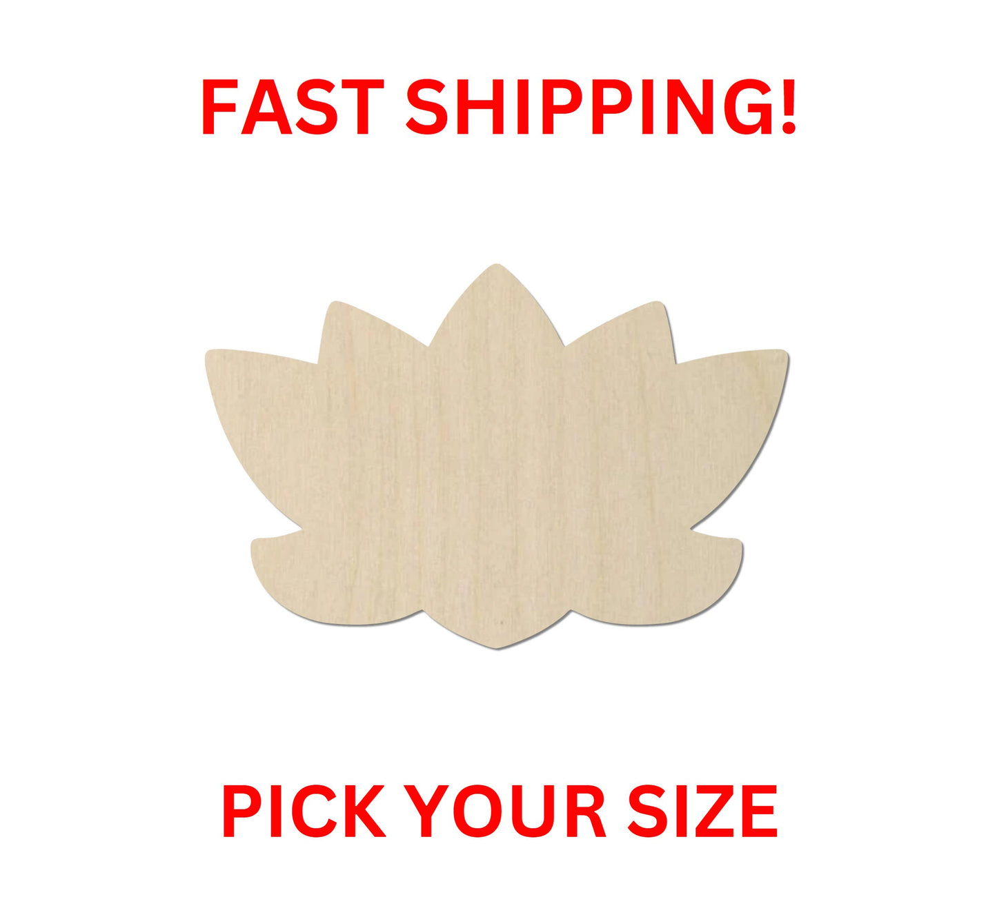 Wooden Lotus Flower Shape | Wooden Flower Spring Cutout | Craft Supplies | Garden Water Flower Wall Room Decoration