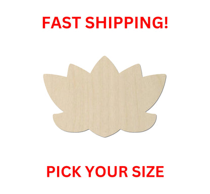 Wooden Lotus Flower Shape | Wooden Flower Spring Cutout | Craft Supplies | Garden Water Flower Wall Room Decoration