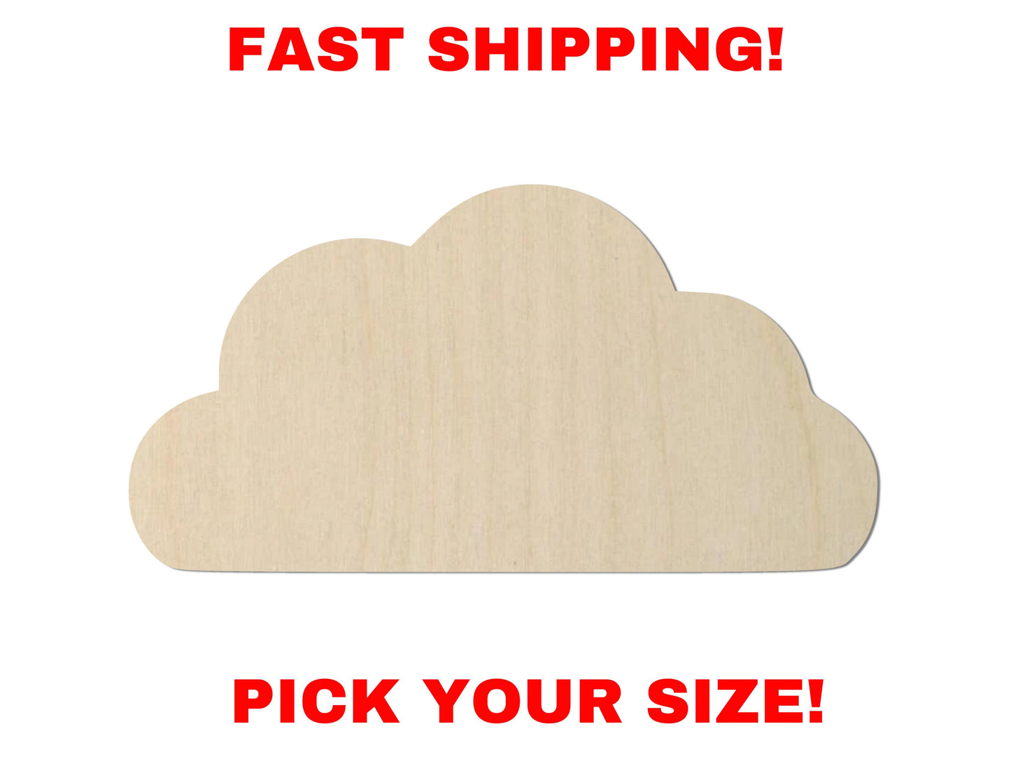 Wooden Cloud Shape 03 | Cloud Blank Cutout | Craft Supplies | Bulk Cloud | Nursery Decor