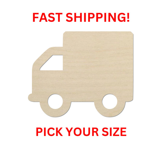 Wooden Truck Shape  | Box Truck Cutout Pick Your Size- Work Moving Hauling Shipping Transport