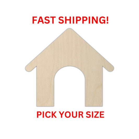 Wooden Dog House Shape  | Dog House Wood Cutout | Craft Supplies | Wholesale Bulk | Pet Dog House