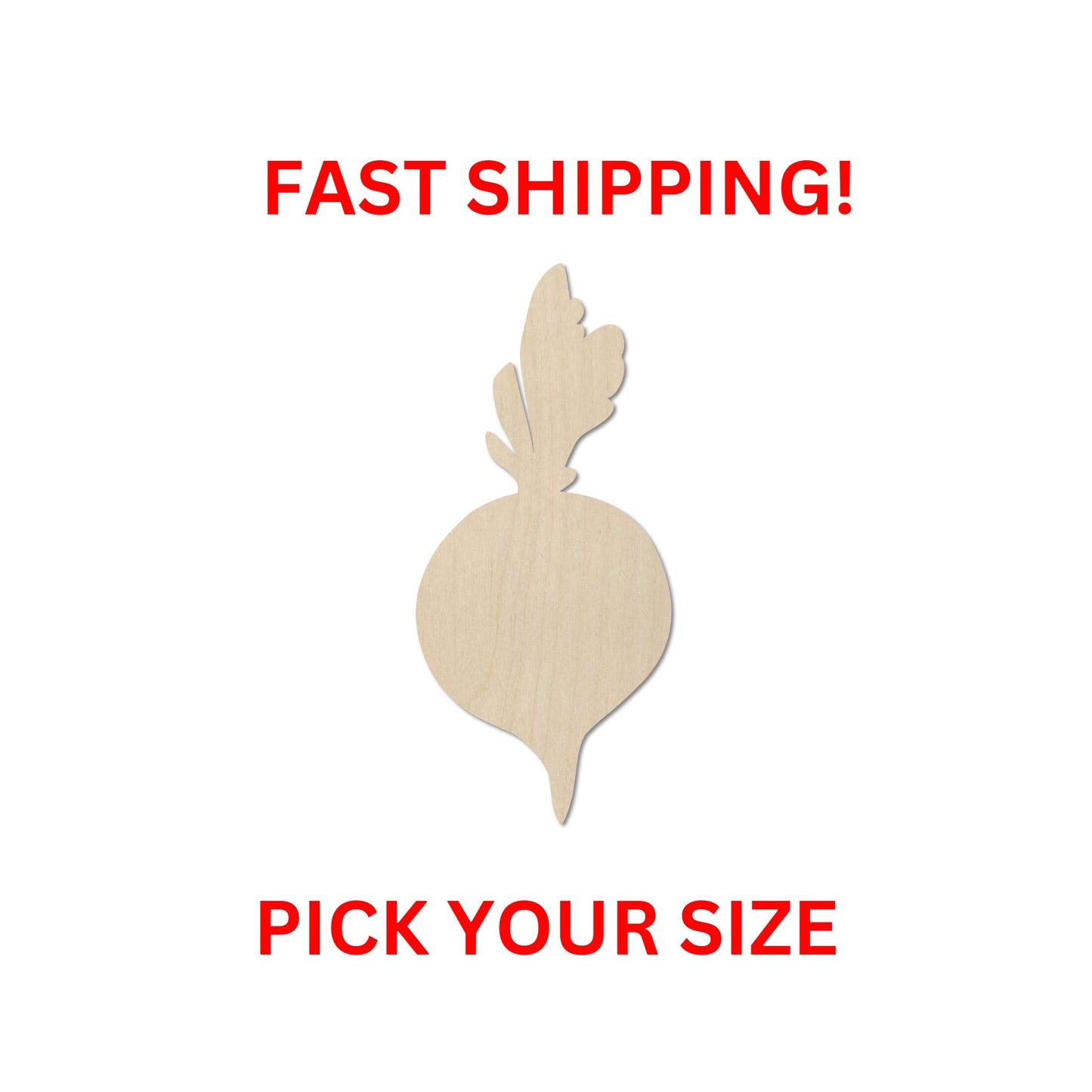 Wooden Radish Shape | Radish Vegetable Cutout Shape | Laser Cut Blanks | | DIY Craft Blanks