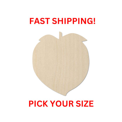 Wooden Peach Shape 02 | Peaches Cutout Shape | Laser Cut Blanks | | DIY Craft Blanks