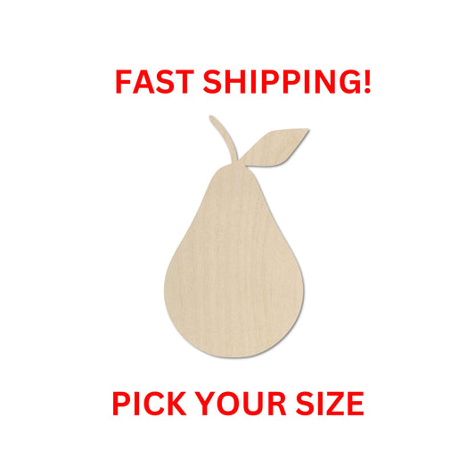 Wooden Pear Shape | Pear Cutout Shape | Laser Cut Blanks | | DIY Craft Blanks