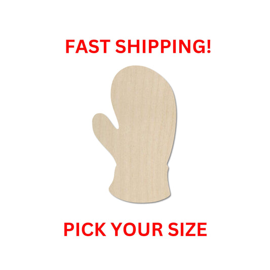 Wooden Mitten Shape | Winter Mitten Cutout | Craft Supplies | Bulk Wholesale | Laser Cut