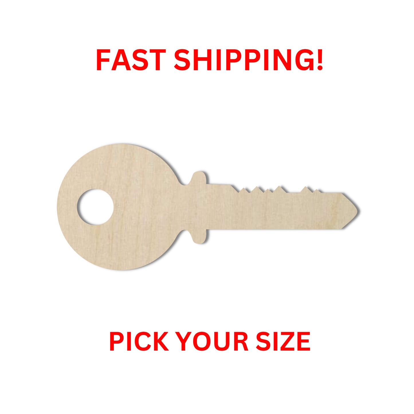 Wooden Key Shape | Key Wood Shape | Wood Craft Supplies | Blank for Craft | Laser Cut | DIY Craft Cutout