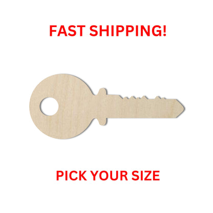 Wooden Key Shape | Key Wood Shape | Wood Craft Supplies | Blank for Craft | Laser Cut | DIY Craft Cutout