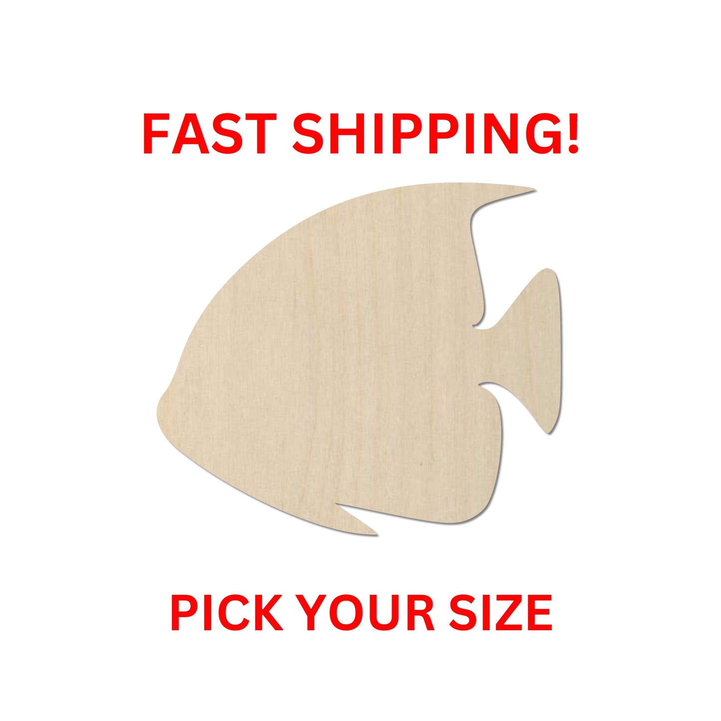 Wooden Tropical Fish Shape | Tropical Fish Cutout | Crafting Blanks | Laser Cut | DIY Craft Supply