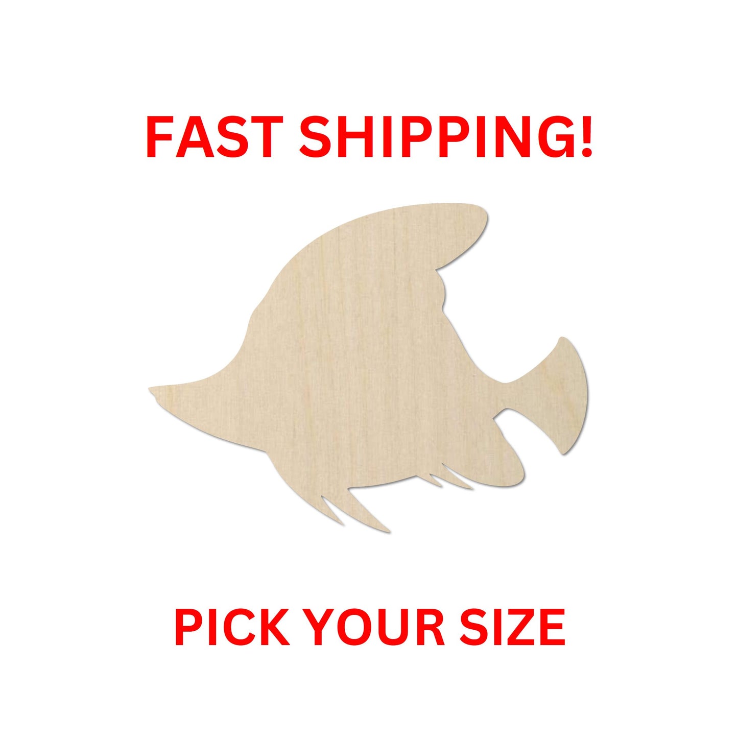 Wooden Tropical Fish Shape | Tropical Fish Cutout | Crafting Blanks | Laser Cut | DIY Craft Supply