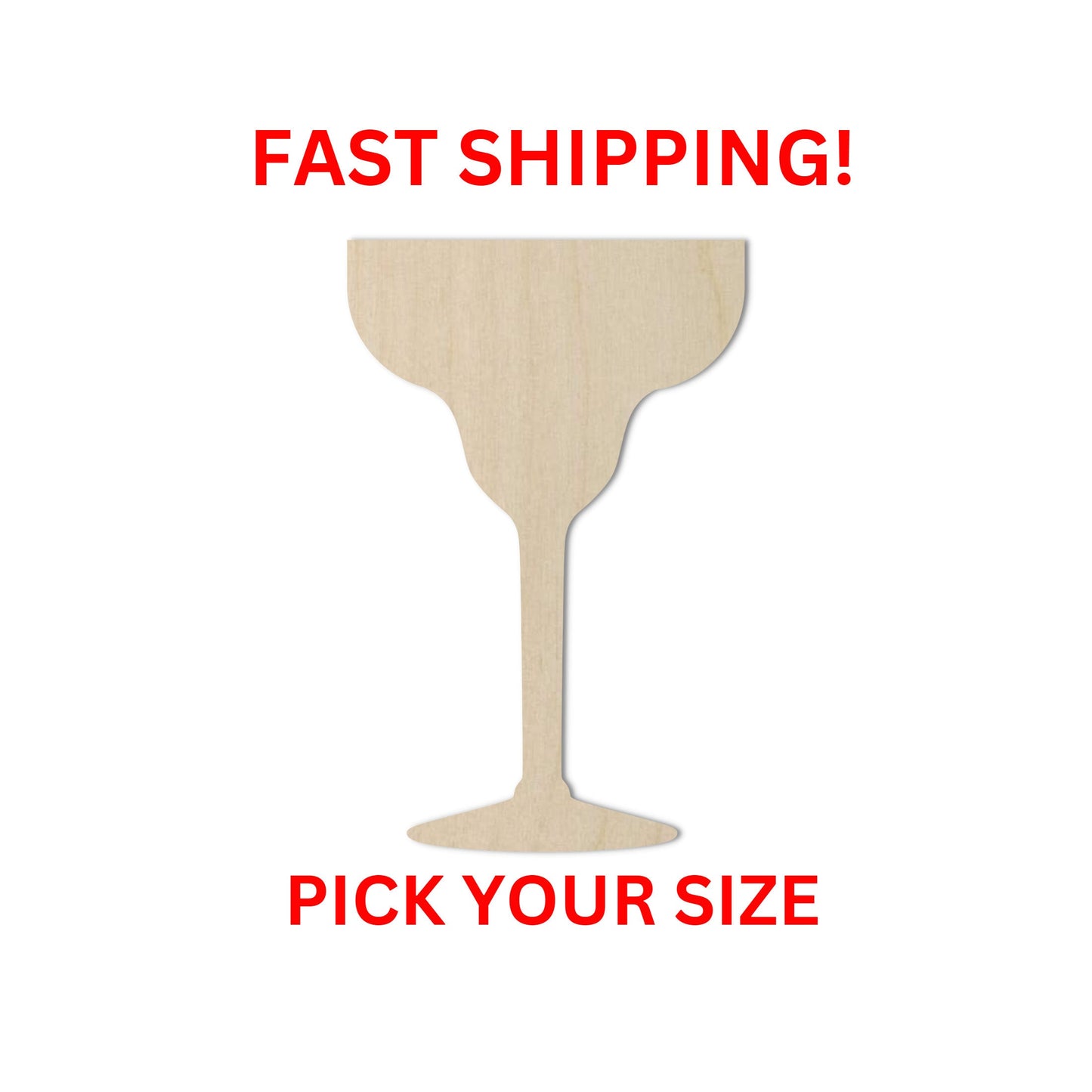 Wooden Margarita Glass Shape | Craft Supplies | Wooden Cutout | DIY Craft Cut Out