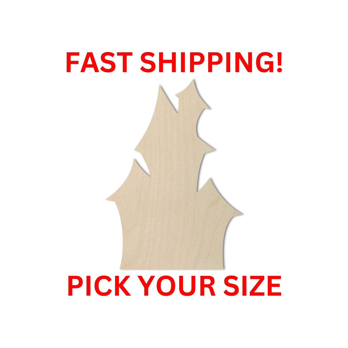 Wooden Haunted House Shape | Halloween Cutout | DIY Craft | Crafting Supplies | Bulk Wholesale