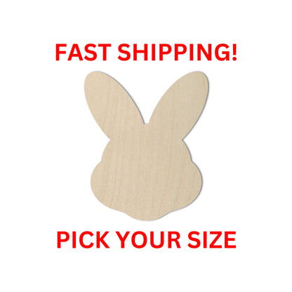 Wooden Easter Bunny Head Shape | Easter Bunny Blank Cutout | Craft Supplies | Bulk Bunny | Bulk Wholesale