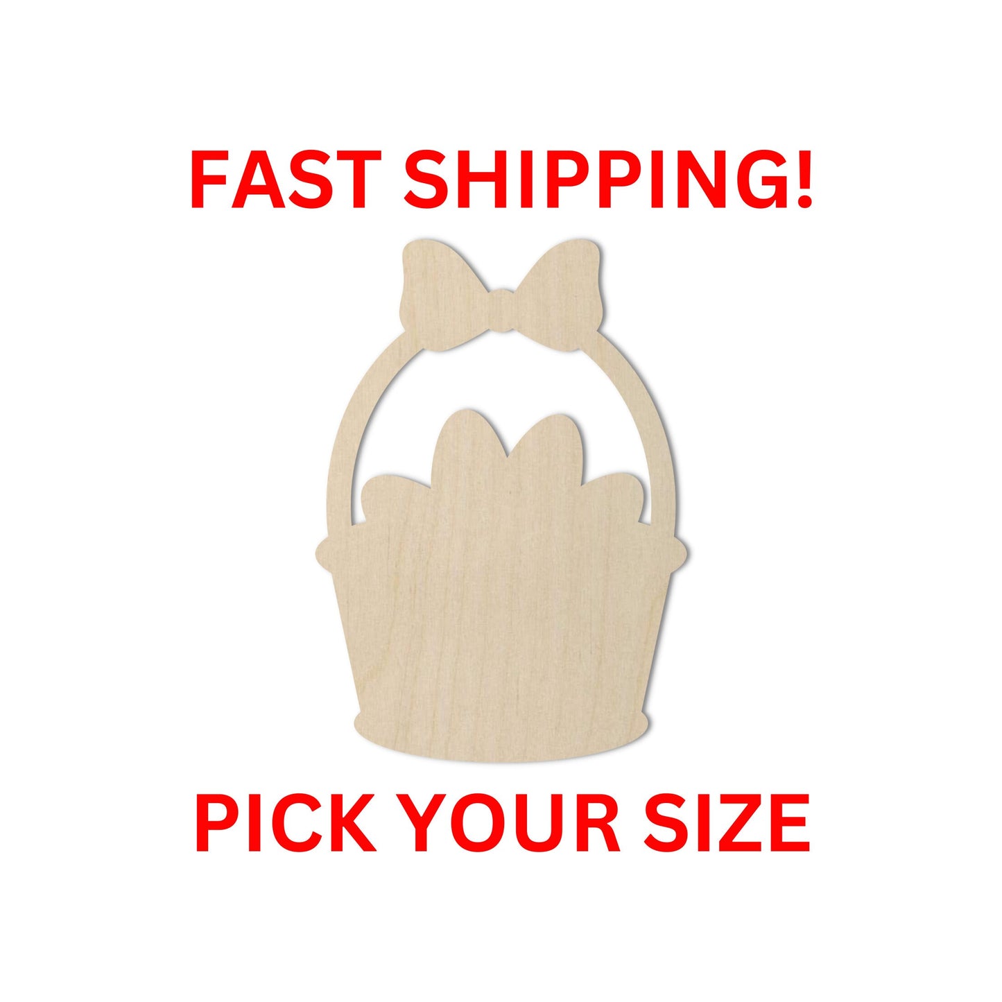 Wooden Easter Basket Shape | Kids Easter Basket Blank Cutout | Craft Supplies | Bulk Basket | Bulk Wholesale