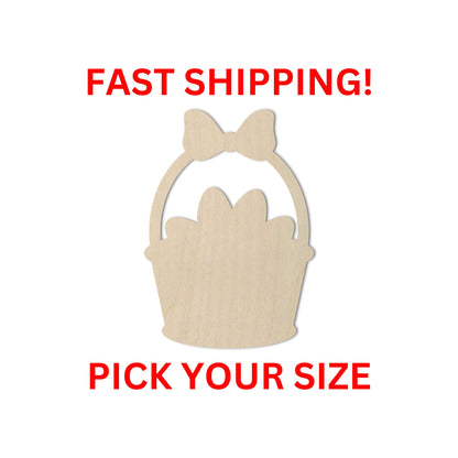 Wooden Easter Basket Shape | Kids Easter Basket Blank Cutout | Craft Supplies | Bulk Basket | Bulk Wholesale