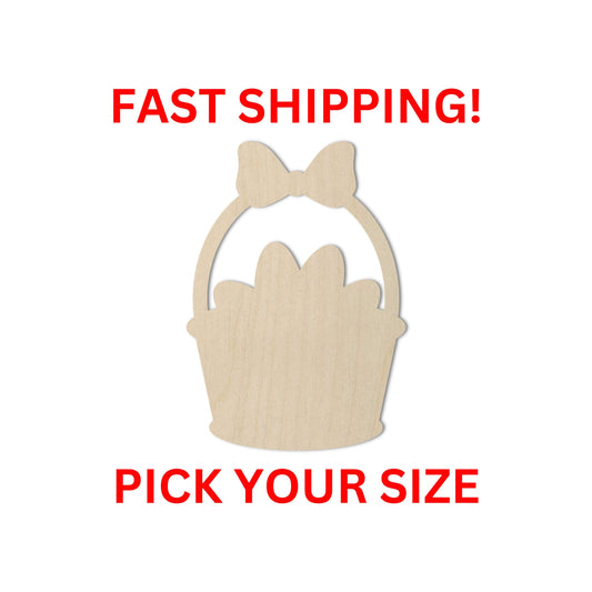 Wooden Easter Basket Shape | Kids Easter Basket Blank Cutout | Craft Supplies | Bulk Basket | Bulk Wholesale