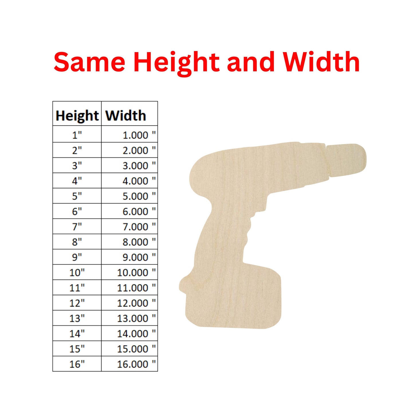 Wooden Power Drill Shape | Tool Cutout Shape | Laser Cut Blanks | | DIY Craft Blanks