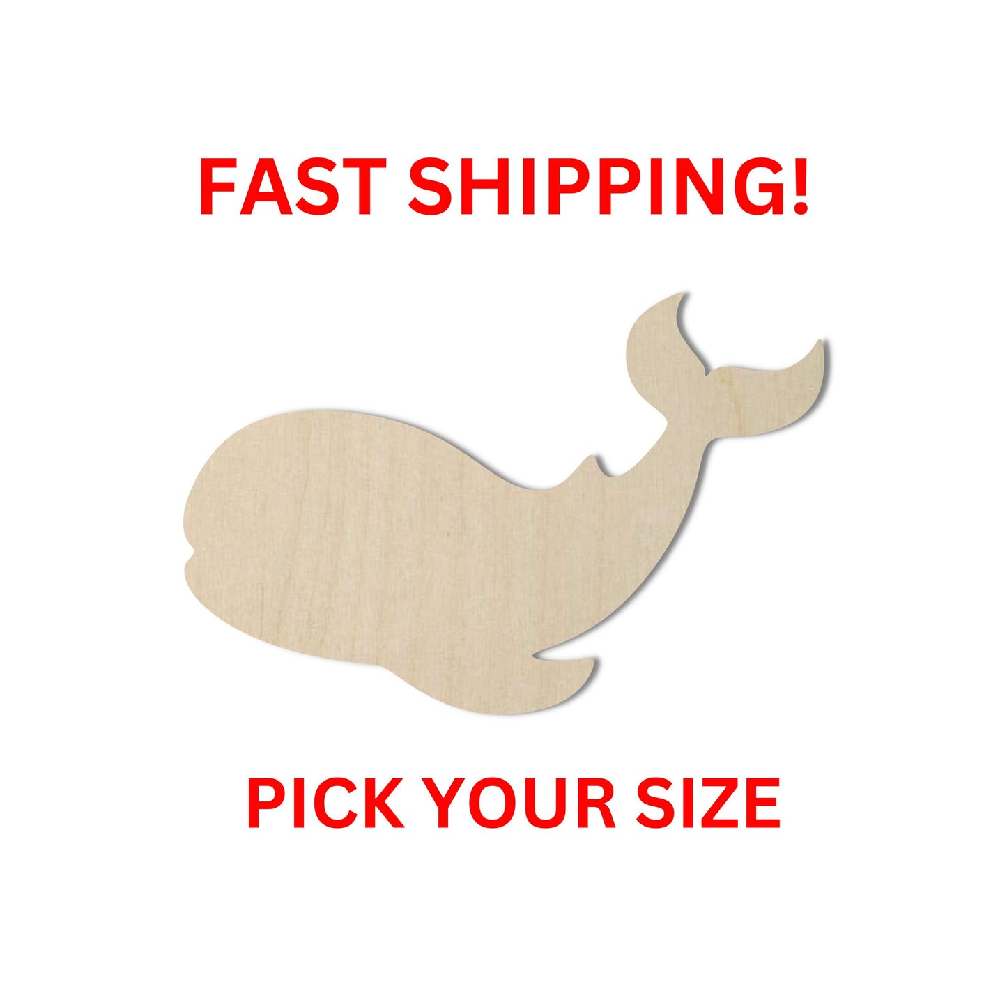 Wooden Whale Shape | Sea Whale Cut Out | Crafting Blanks | Laser Cut | DIY Craft Supply | Sea Beach Vacation Marine Life