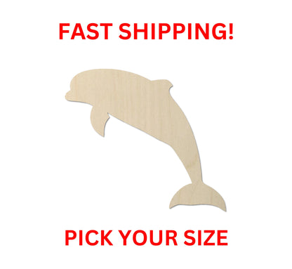 Wooden Dolphin Shape 02 | Sea Dolphin Cut Out | Crafting Blanks | Laser Cut | DIY Craft Supply | Sea Beach Vacation Marine Life