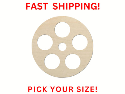 Wooden Movie Film Reel Shape | Movie Reel Cutout | Craft Supplies | Movie Theater home theater movies