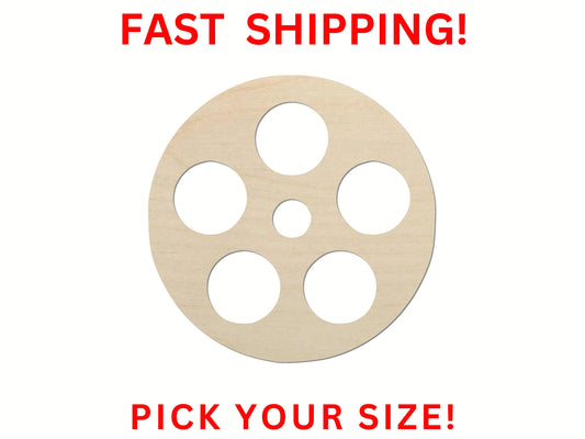 Wooden Movie Film Reel Shape | Movie Reel Cutout | Craft Supplies | Movie Theater home theater movies