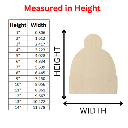 Wooden Beanie Hat Shape 01 | Beanie Cutout | Craft Supplies | Bulk Wholesale | Winter Hat Snow Hat