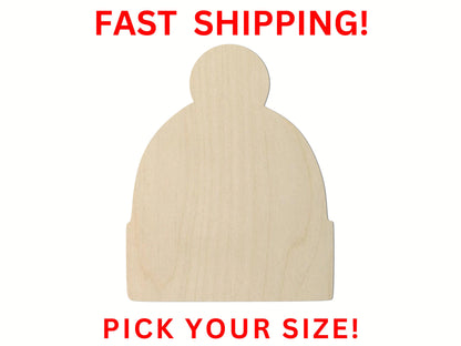 Wooden Beanie Hat Shape 01 | Beanie Cutout | Craft Supplies | Bulk Wholesale | Winter Hat Snow Hat