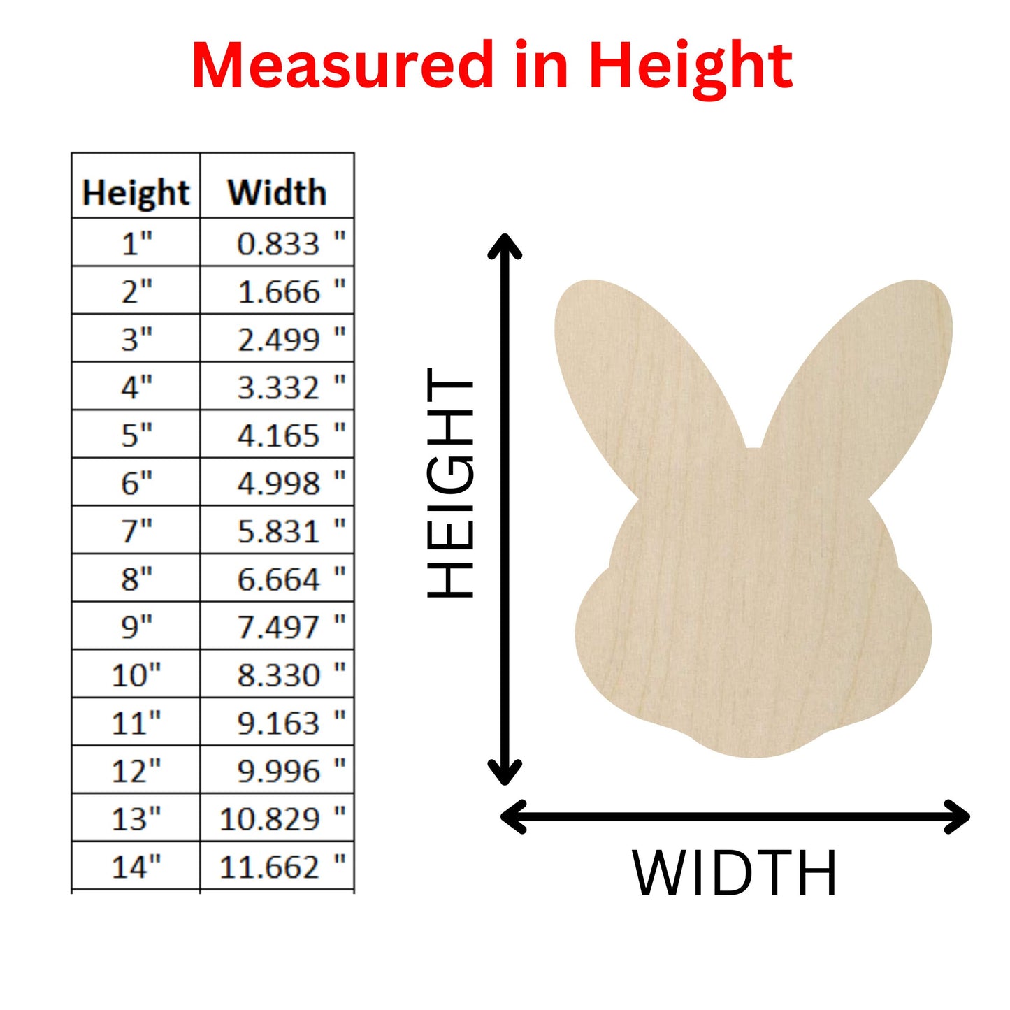 Wooden Easter Bunny Head Shape | Easter Bunny Blank Cutout | Craft Supplies | Bulk Bunny | Bulk Wholesale