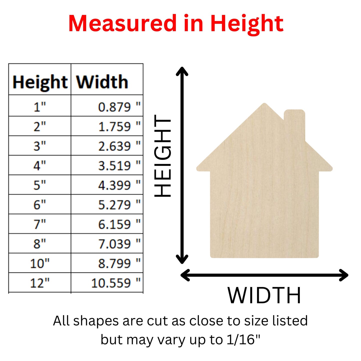 Wooden House Shape  | House Wood Cutout | Craft Supplies | Wholesale Bulk | House Craft