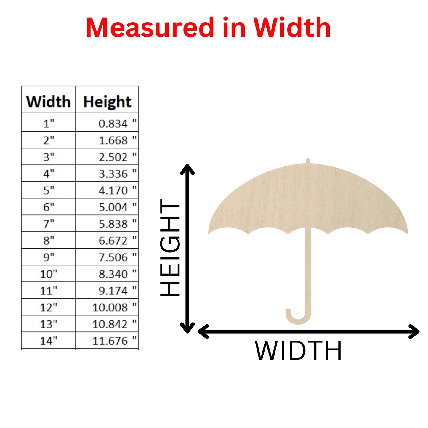 Wooden Umbrella Shape | Umbrella Blank Cutout | Craft Supplies | Bulk Wholesale