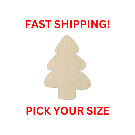 Wooden Christmas Tree Wood Blank Cutout DIY Craft Supplies