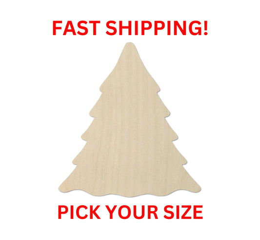 Wooden Christmas Tree Shape | Wood Blank | Pine Tree Wood Cutout Shape | Laser Cut Blanks | | DIY Craft Blanks