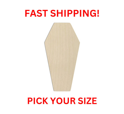 Wooden Coffin Shape | Halloween Decor Blank Cutout | Craft Supplies | Scary Death Casket Coffin Zombie