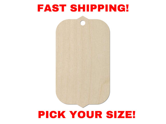 Wooden Gift Tag Shape 01 | Wood Cutout Shape | Laser Cut Blanks | | DIY Craft Blanks