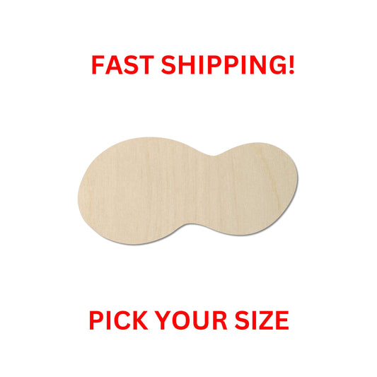 Wooden Peanut Shape| Peanut Cutout Shape | Laser Cut Blanks | DIY Craft Blanks | Bulk Wholesale