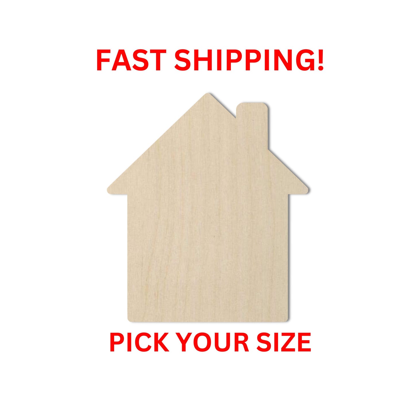 Wooden House Shape  | House Wood Cutout | Craft Supplies | Wholesale Bulk | House Craft