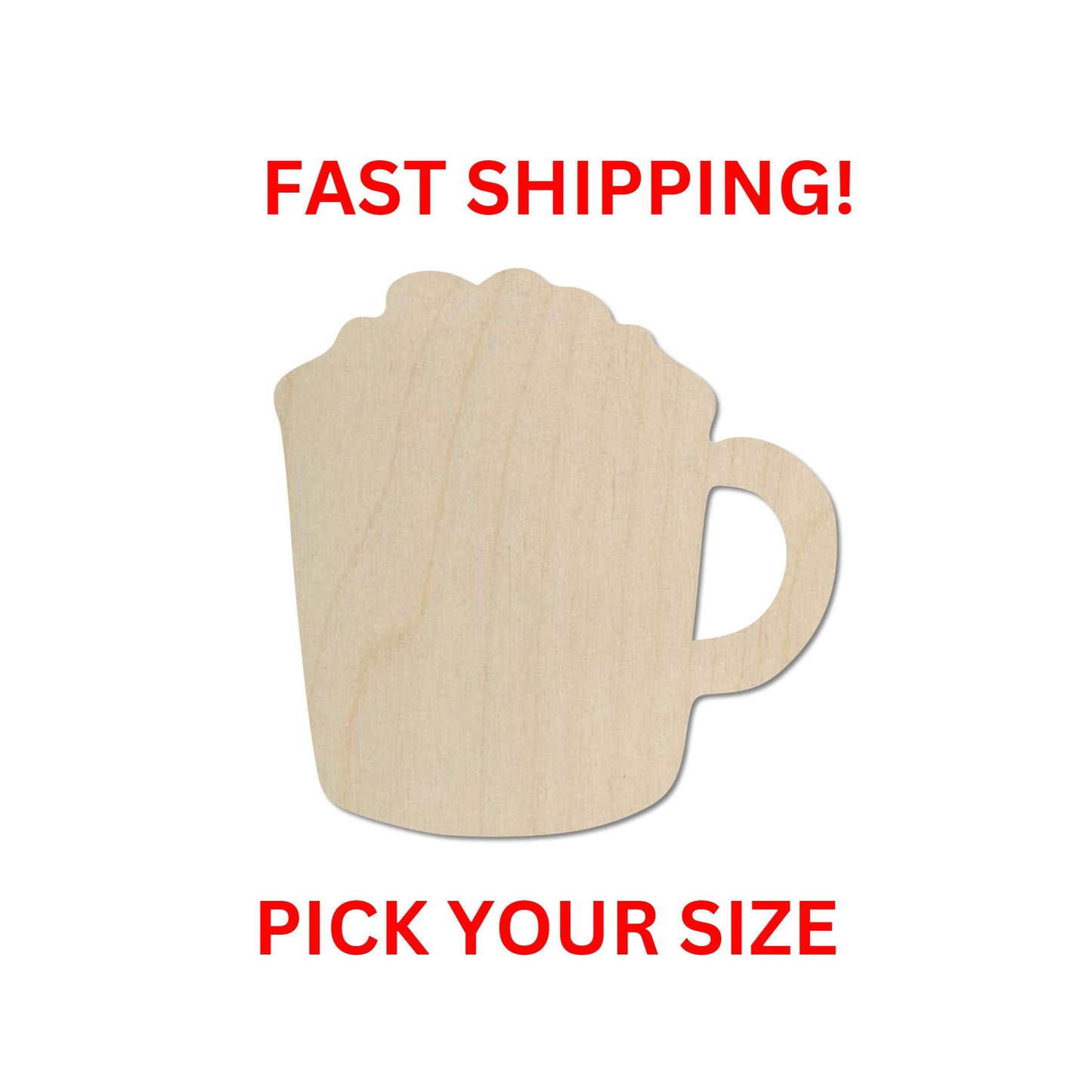 Wooden Hot Cocoa Mug Shape | Hot Chocolate Mug Whipped Cream Cutout | DIY Craft Supplies | Crafting Supplies