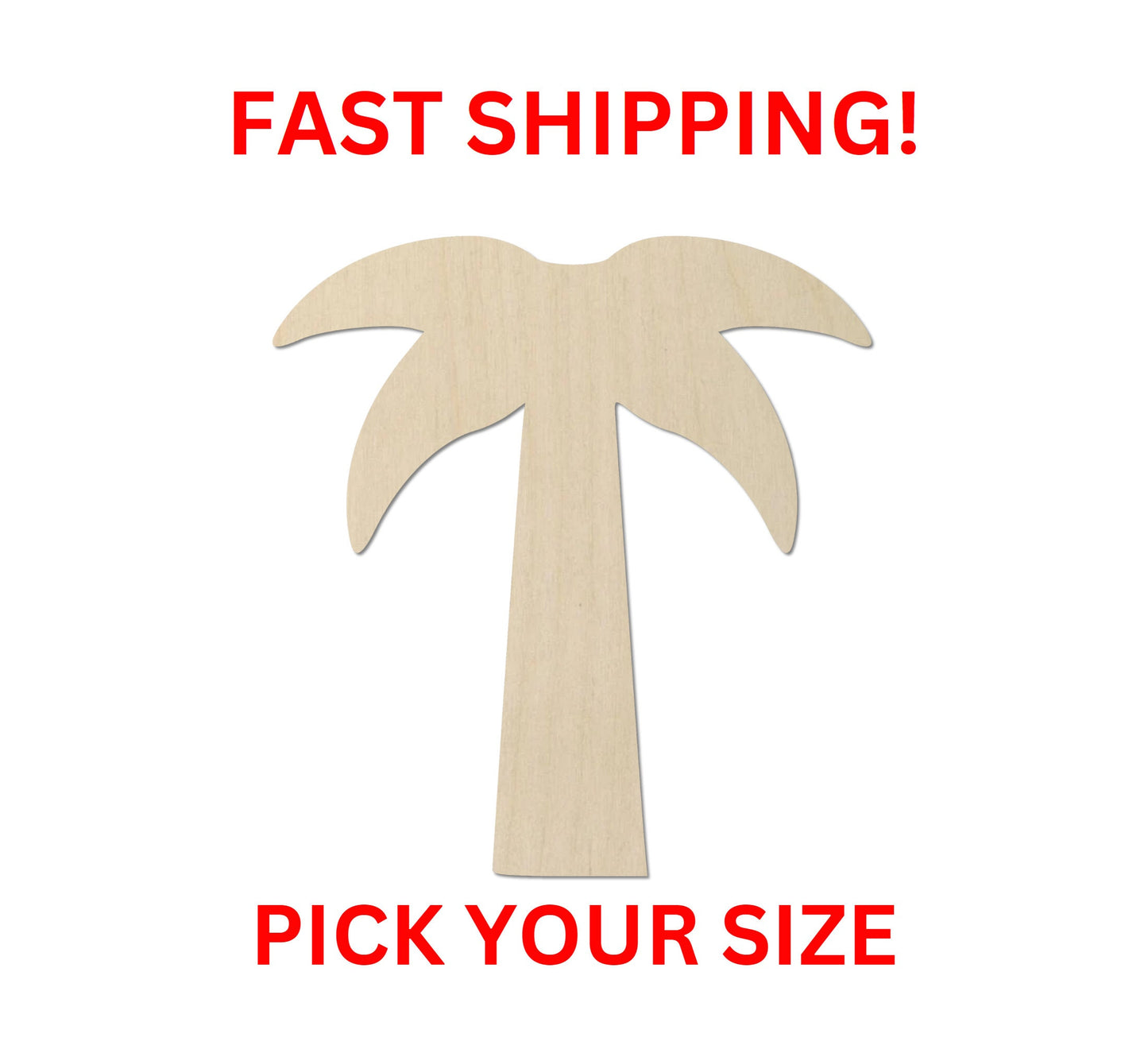 Wooden Palm Tree Shape 03 | Laser Cut Crafting Supplies | Beach Caribbean Tropic Vacation Coconut Arecaceae Plant Garden