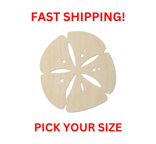 Wooden Sand Dollar Shape 02 | Wood Shapes | Crafting Supplies | Laser Cut Cutout Shapes Marine Sea Life Beach Vacation Shell