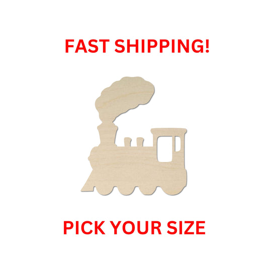 Wooden Train Shape | Train Locomotive Cutout | Craft Supplies | Bulk Wholesale