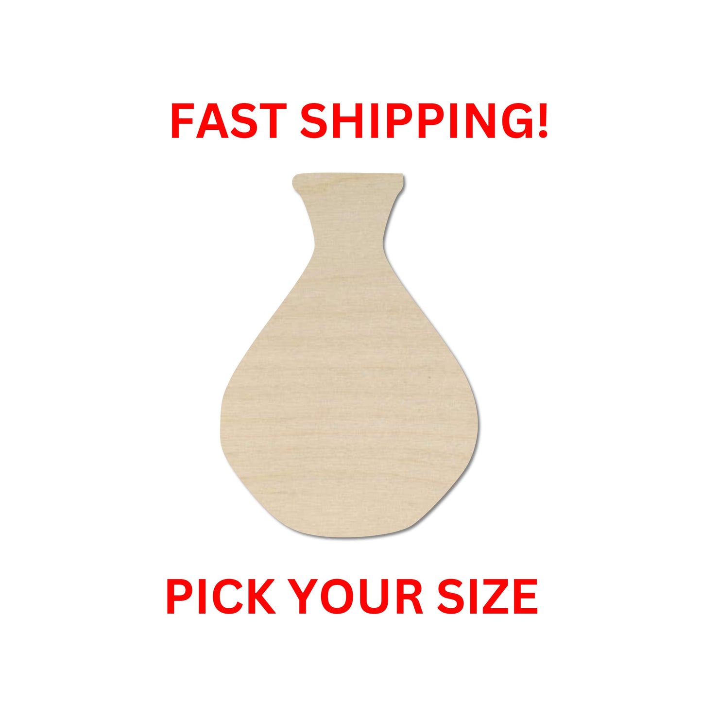 Wooden Vase Shape 06 | Flower Vase Blank Cutout | Craft Supplies | Bulk Wholesale