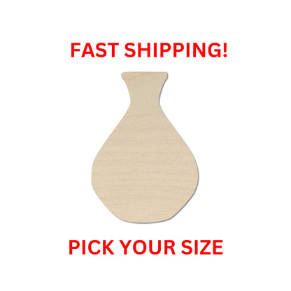 Wooden Vase Shape 06 | Flower Vase Blank Cutout | Craft Supplies | Bulk Wholesale