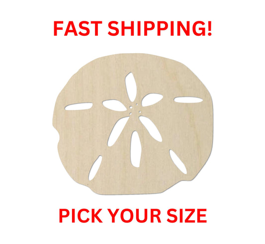 Wooden Sand Dollar Shape 01 | Wood Shapes | Crafting Supplies | Laser Cut Cutout Shapes Marine Sea Life Beach Vacation Shell